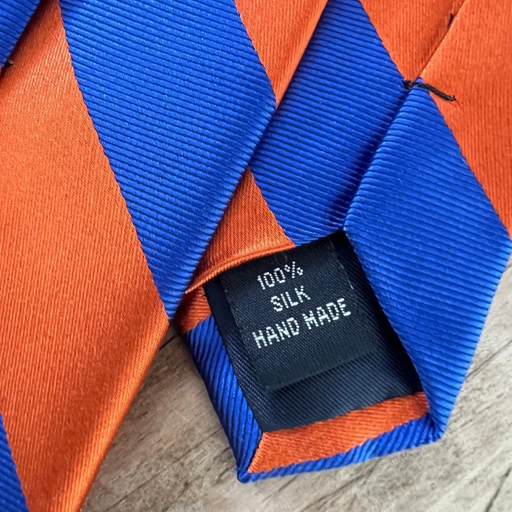 Signature Collection University of Florida Tie OS Mens Silk Striped Orange Blue